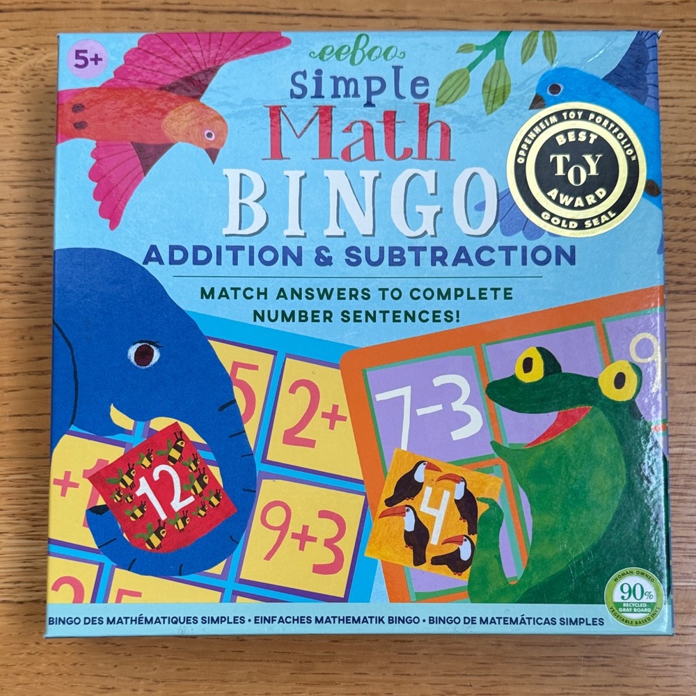 eeBoo Math Bingo Game - Colorful Learning Toy